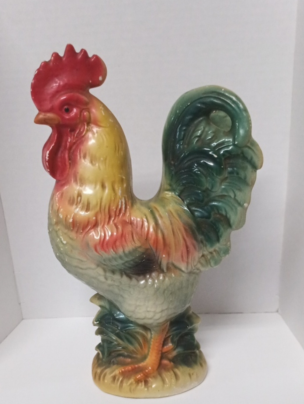 Vintage Multicolor Ceramic Rooster Figurine - Brand Unspecified